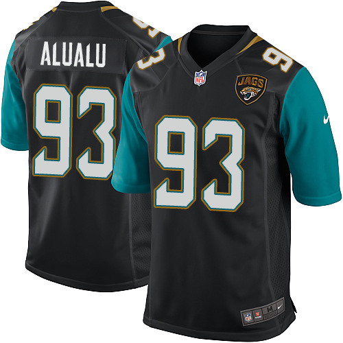 Youth Elite Tyson Alualu Nike Jersey Black Alternate - #93 NFL Jacksonville Jaguars